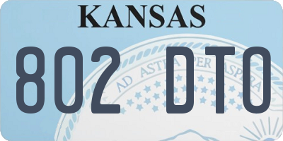 KS license plate 802DTO