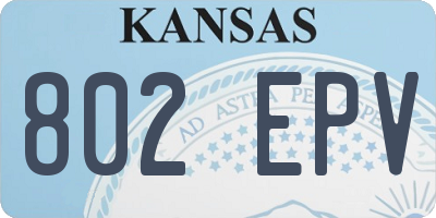 KS license plate 802EPV