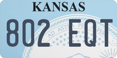 KS license plate 802EQT