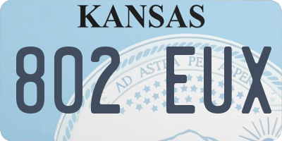 KS license plate 802EUX