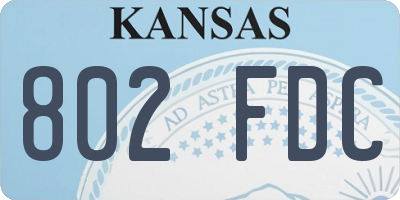 KS license plate 802FDC
