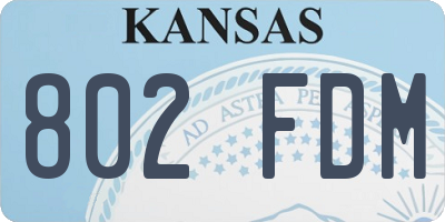 KS license plate 802FDM