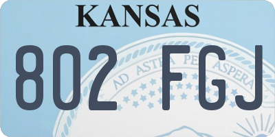 KS license plate 802FGJ