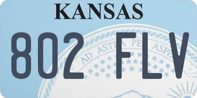 KS license plate 802FLV
