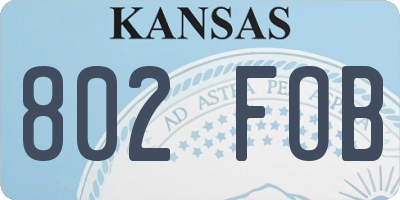 KS license plate 802FOB