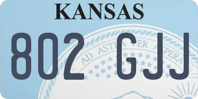 KS license plate 802GJJ
