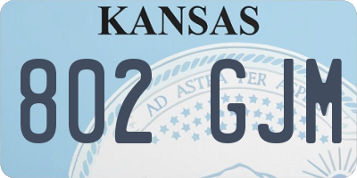 KS license plate 802GJM