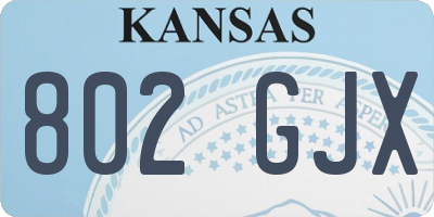 KS license plate 802GJX