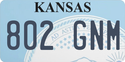 KS license plate 802GNM