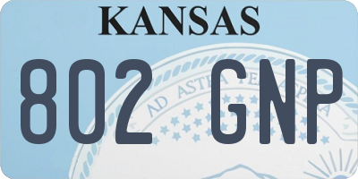 KS license plate 802GNP