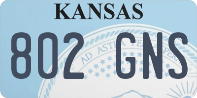 KS license plate 802GNS