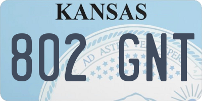 KS license plate 802GNT