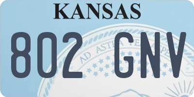 KS license plate 802GNV