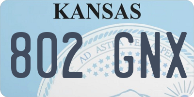 KS license plate 802GNX
