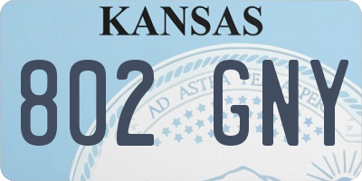 KS license plate 802GNY