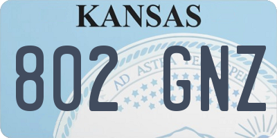 KS license plate 802GNZ