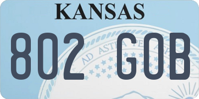 KS license plate 802GOB