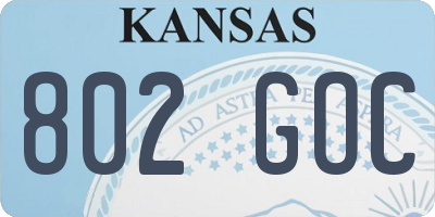KS license plate 802GOC