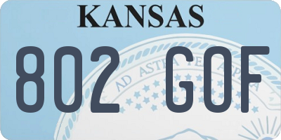 KS license plate 802GOF