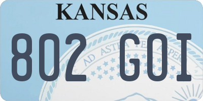 KS license plate 802GOI