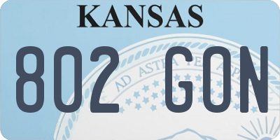 KS license plate 802GON