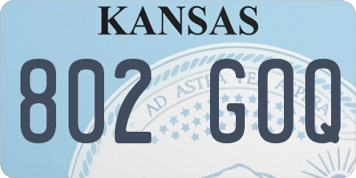 KS license plate 802GOQ