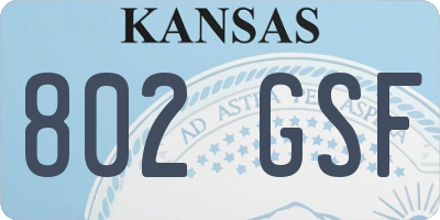 KS license plate 802GSF