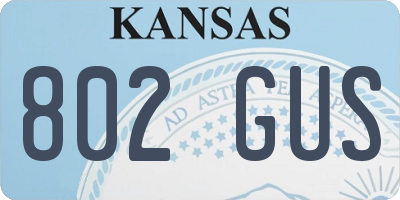 KS license plate 802GUS