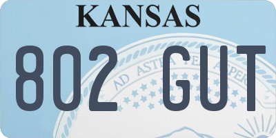 KS license plate 802GUT