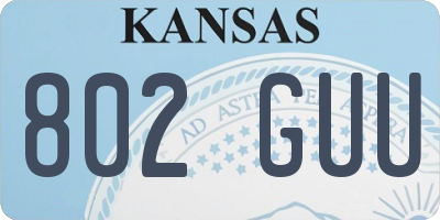 KS license plate 802GUU