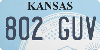 KS license plate 802GUV