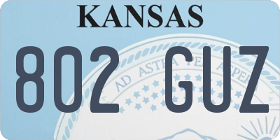 KS license plate 802GUZ