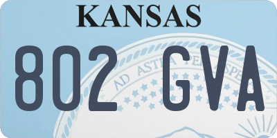 KS license plate 802GVA