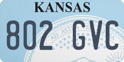 KS license plate 802GVC