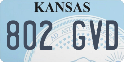 KS license plate 802GVD