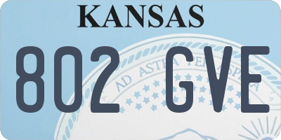 KS license plate 802GVE
