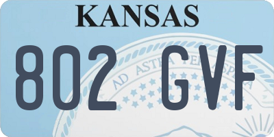 KS license plate 802GVF