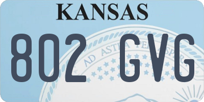 KS license plate 802GVG