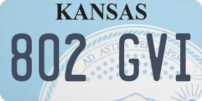 KS license plate 802GVI