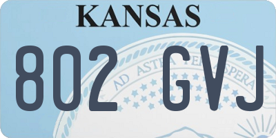KS license plate 802GVJ