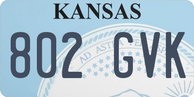 KS license plate 802GVK