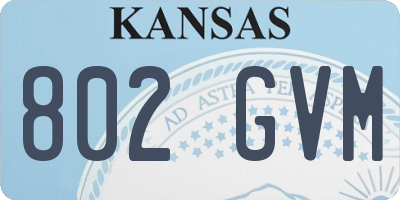 KS license plate 802GVM