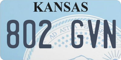 KS license plate 802GVN