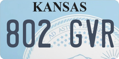 KS license plate 802GVR