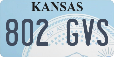 KS license plate 802GVS