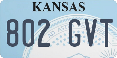 KS license plate 802GVT