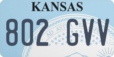 KS license plate 802GVV