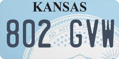 KS license plate 802GVW