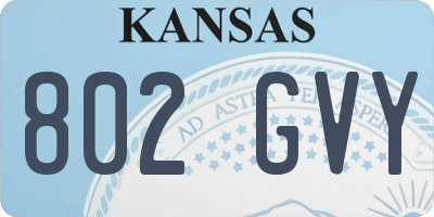 KS license plate 802GVY