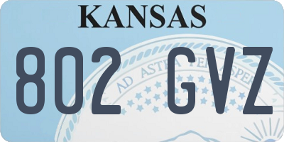 KS license plate 802GVZ